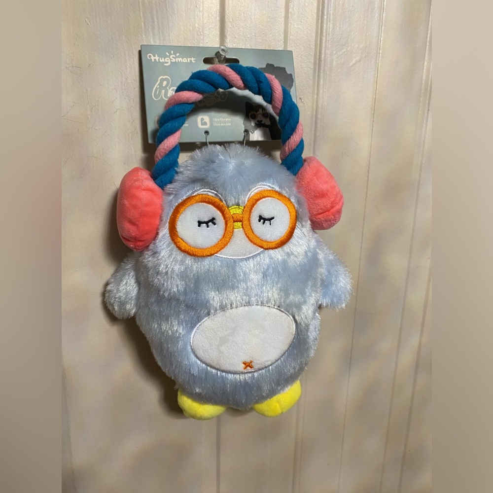 Hugsmart Pinguin - Fairytale Story Rope Funz Toy 11” With Squeaker